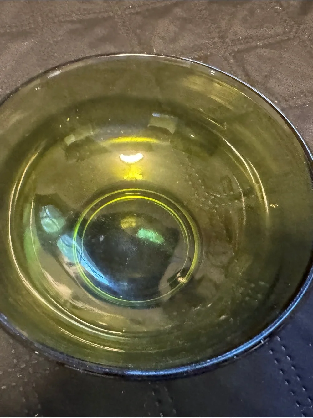 Vintage Green Glass Serving Bowl 5”x4”